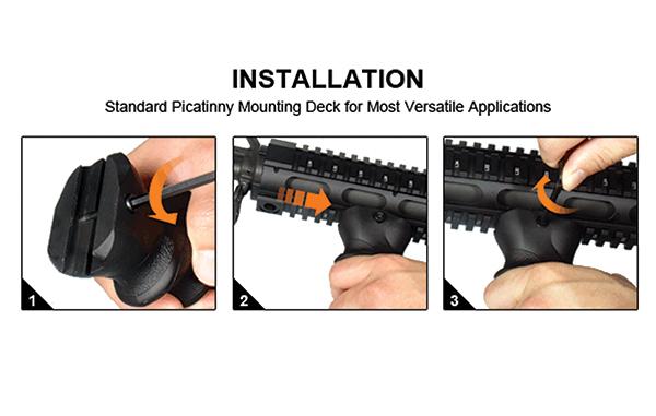 Foregrip with Finger Grooves and Concealed Compartment