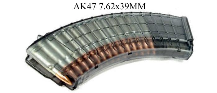 AK-47, 7.62X39, 30Rd Mag (Clear)