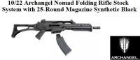 10/22 Archangel Nomad Folding Rifle Stock System with 25-Round Magazine Synthetic Black