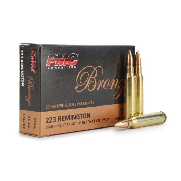 .223 PMC Bronze 55 Grain Ammo, FMJ - 20rds