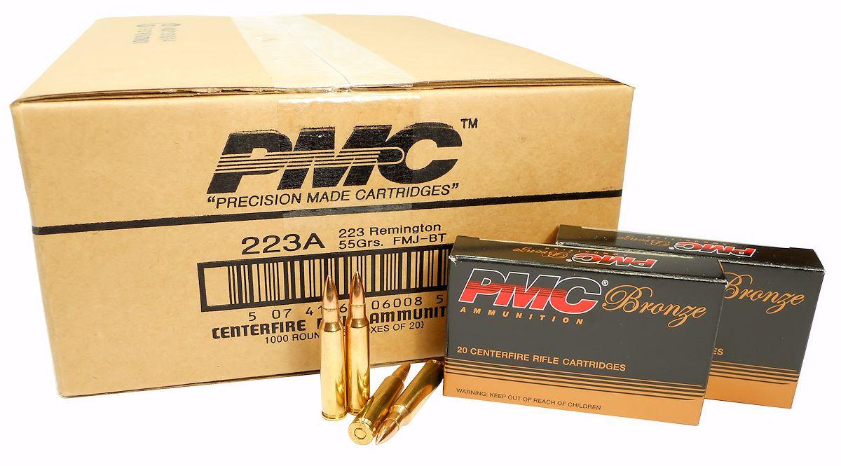 .223 PMC Bronze 55 Grain Ammo, FMJ - 1,000rds