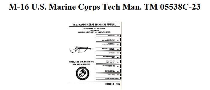 M-16 U.S. Marine Corps Tech Manual TM 05538C-23&P/2