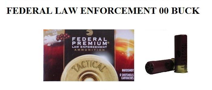12 Ga Federal Law Enforcement Tactical 00 Buck, 50rds