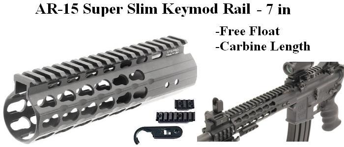 AR-15 Super Slim Keymod Rail - 7in - Carbine Length