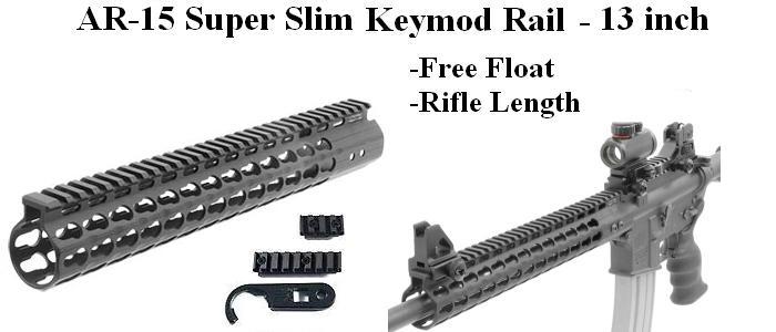 AR-15 Super Slim Keymod Rail - 13in - Rifle Length