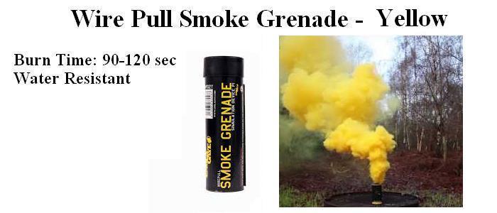 Wire Pull Smoke Grenade - Yellow
