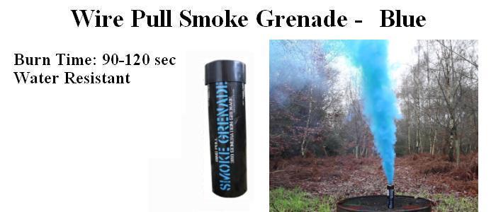Wire Pull Smoke Grenade - Blue