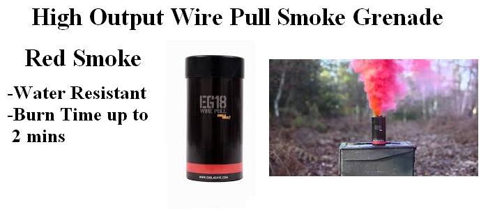 High Output Wire Pull Smoke Grenade - Red