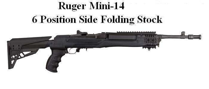 Ruger Mini-14, 6 Position Side Folding Stock with Scorpion Recoil System and Adjustable Cheekrest