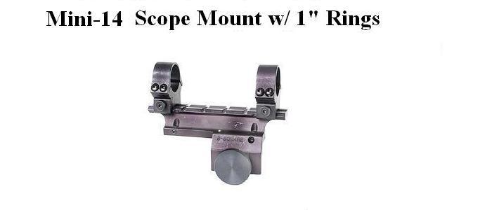 B-Square Weaver-Style Scope Base with Rings Ruger Mini-14 (Black)