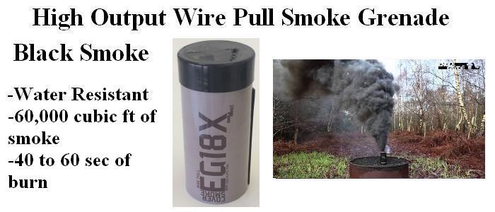High Output Wire Pull Smoke Grenade - Black