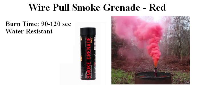 Wire Pull Smoke Grenade - Red