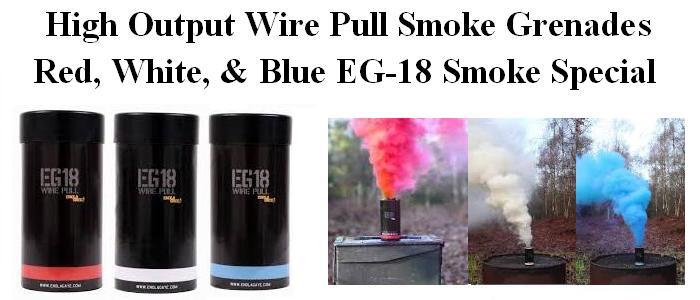 High Output Wire Pull Smoke Grenade Special - Red, White, and Blue Pack