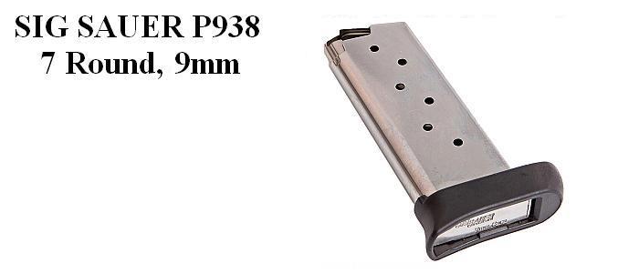 Factory SIG SAUER P938, 7rd, 9MM Magazine