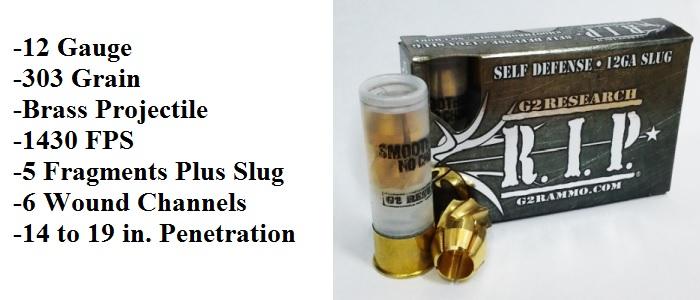 12 GA G2 Research RIP Ammo - 5rds