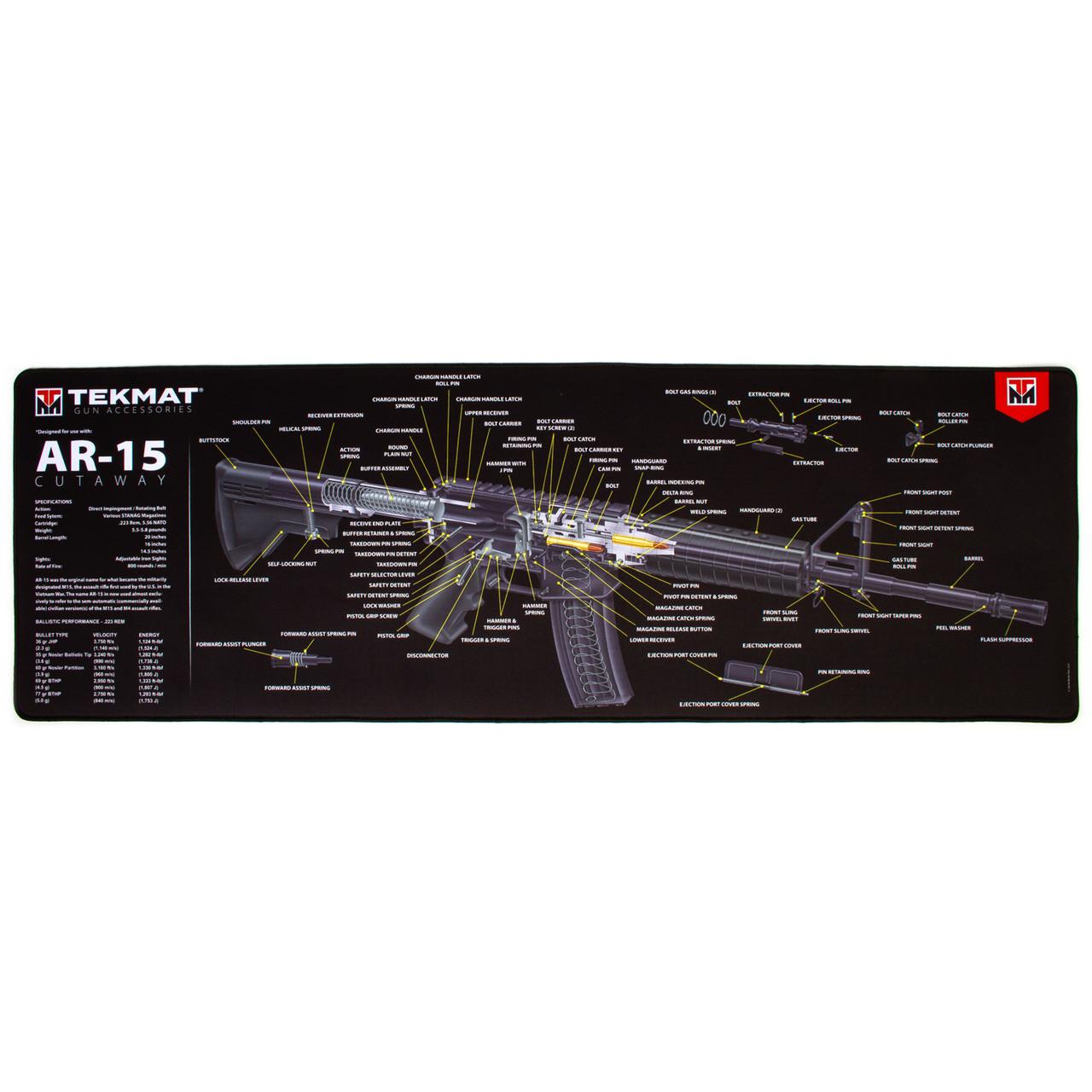 AR-15 Cutaway Ultra Cleaning Mat - 15"x44"