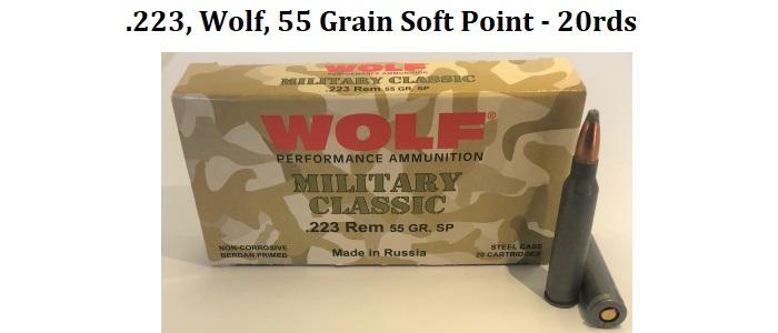 .223 Wolf - 55 grain Soft Point - 20rds