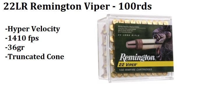 22LR Remington Viper Hyper Velocity, 36gr - 100rds