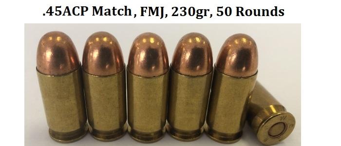 .45 ACP Match 230 gr, FMJ - 50rds