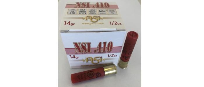 410 GA Shot Shells, 6 shot, 1/2oz - 25rds