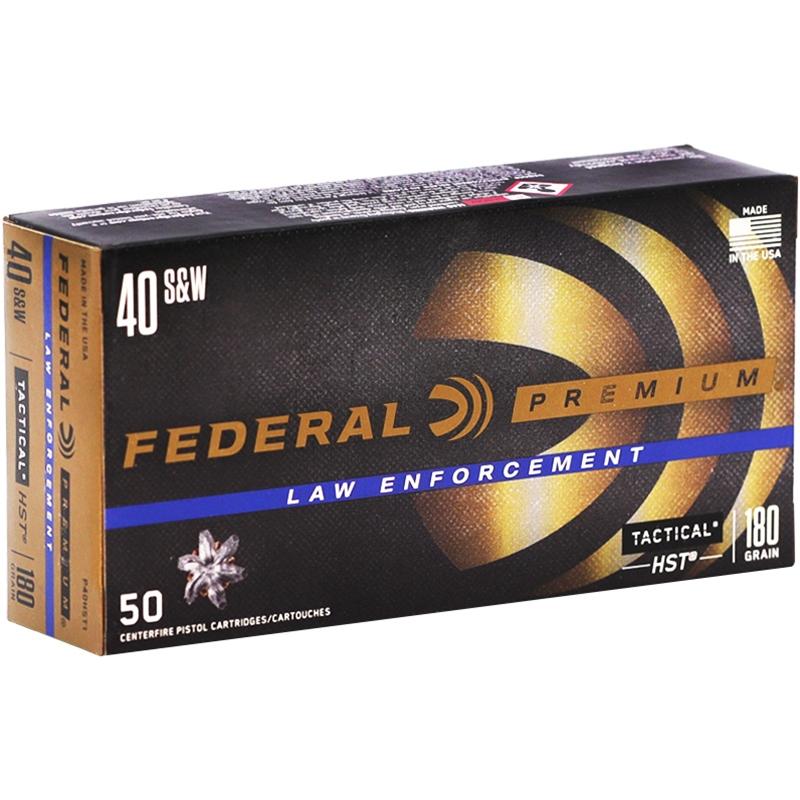 40 S&W Federal Law Enforcement 180 Grain Tactical HST Ammo (50rds)