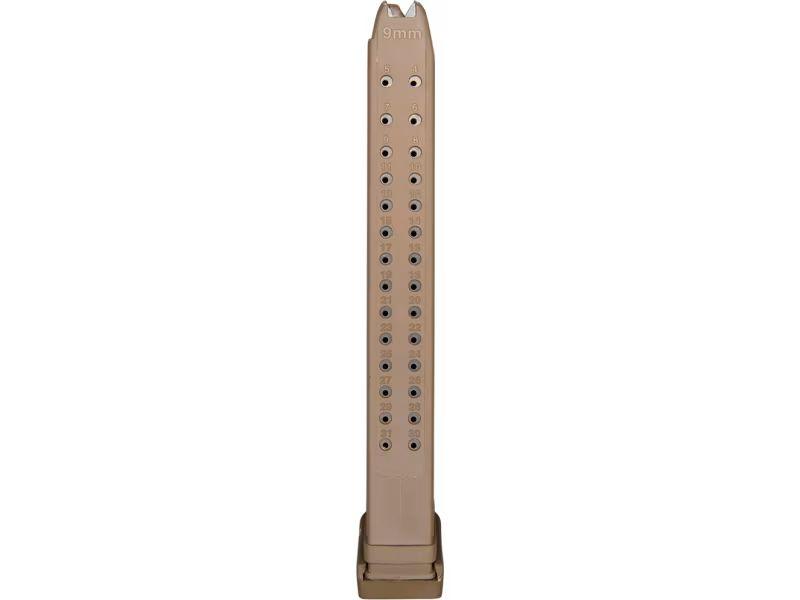 Super High Capacity 9MM, 33rd Magazine - FDE Flat Dark Earth for Glock Pistols