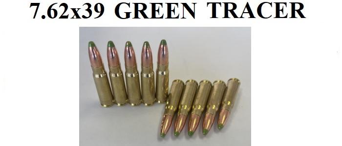 7.62x39 Green Tracer Ammo-10rds
