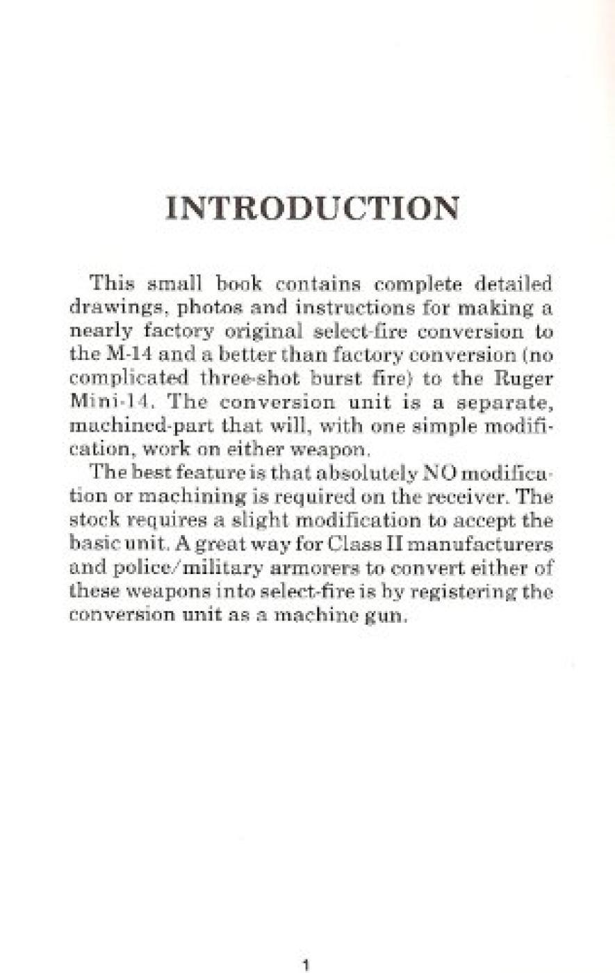 Full Auto M14A1 and Mini-14 Modification Manual