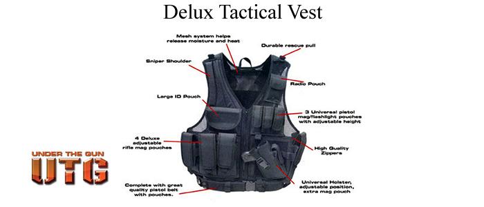 "Deluxe Tactical Vest With Quick Draw Holster, Pouch & Web Belt (Digital Camo)"