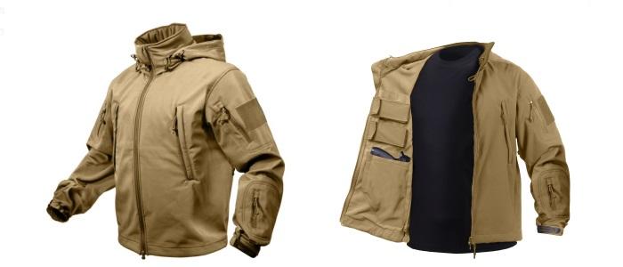 Concealed Carry Soft Shell Tactical Jacket Coyote Brown - X-Large